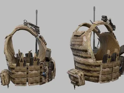 Tactical Vest Low-poly 3D model get