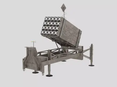 Iron Dome Missile Defense System Low-poly 3D model