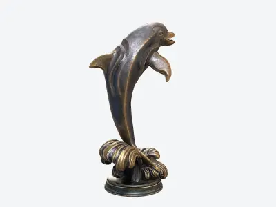 Dolphin Sculpture Low-poly 3D model
