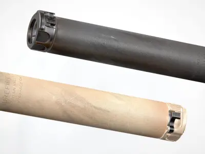 Surefire SOCOM762-RC2 Suppressor Low-poly 3D model