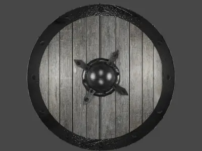 Realistic shield viking Low-poly 3D model