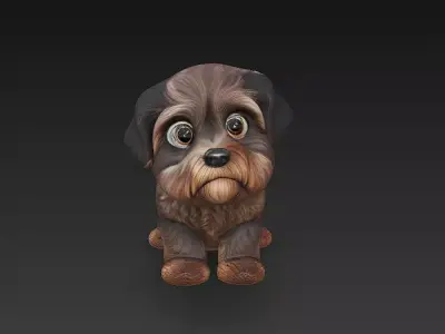 Dog Realistic 3D Model Basic - Low Poly Realistic Low-poly 3D model 4