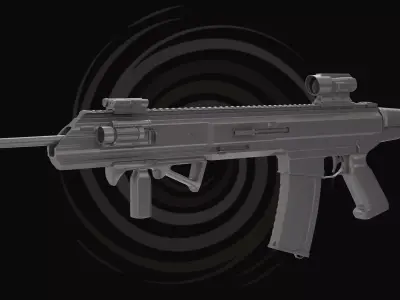 3D Modern Assault Rifle Model 3D model