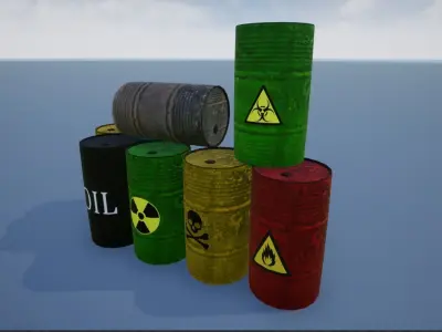Lowpoly Metal Barrel Low-poly 3D model