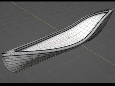 wooden boat 3D model purchase