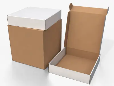 Packaging Box Collection - Cube and Flat Mix 3D model