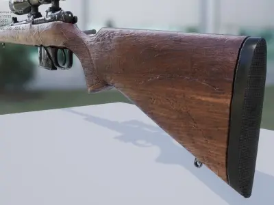 CZ 572 Rifle Low-poly Rigged Game Ready Low-poly 3D model