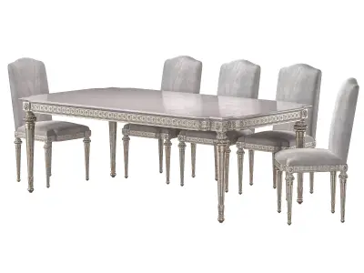 theodore alexander fontenay table and chair 3D model