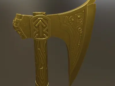Nordic Gold Axe 3D model