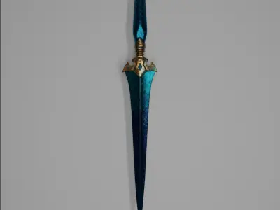 Edge of night Dagger Low-poly 3D model