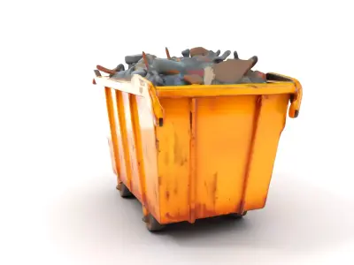 Industrial Dumpster Model Pack Low-poly 3D model