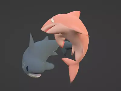 Low Poly Sharks Free low-poly 3D model