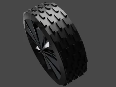 Low Poly Car Wheel Low-poly 3D model