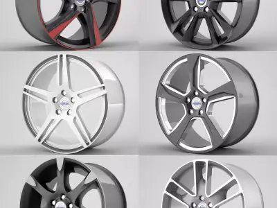 Volvo S60 rims collection 3D model