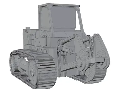 bulldozer truck Low-poly 3D model from CGTrader