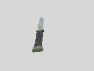 low poly military knife Low-poly 3D model