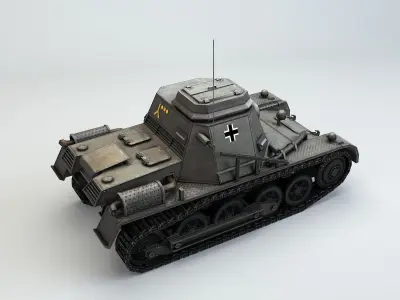 Low Poly  SdKfz 265 Panzerbefehlswagen I A Late Low-poly 3D model