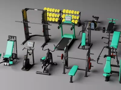 Gym Fitness Equipment Pack 3D Models 3D model