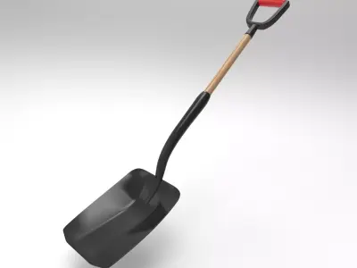 Shovel construction tool Low-poly 3D model