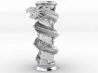 Dragons silver dragon pen Free 3D print model