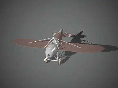 Airplane cartoon - 07 Low-poly 3D model