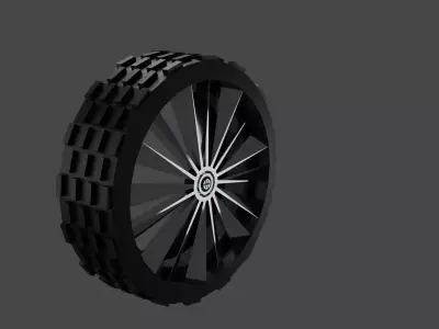 Low Poly Car Wheel Low-poly 3D model