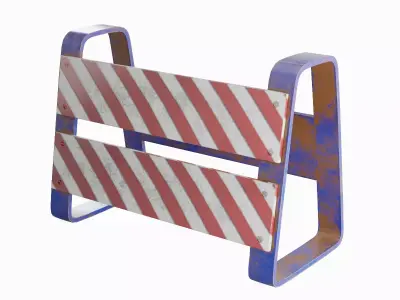 Traffic Barricade 04 Low-poly 3D model