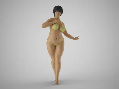 Slenderness woman in 3D print model