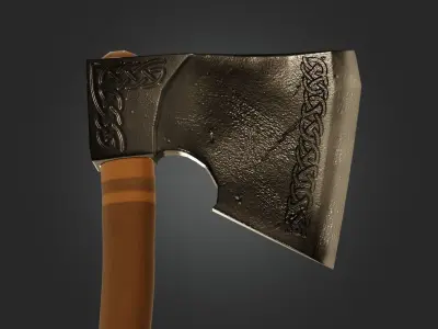 Axe military weapon PBR game readey  Free low-poly 3D model purchase