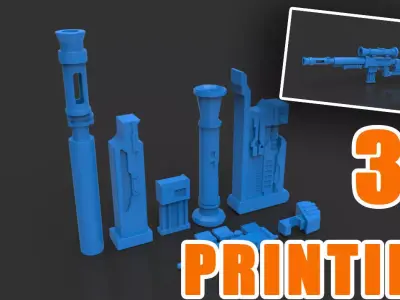 sci-fi-sniper gun 3D print model purchase