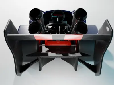 Modified Go Cart - Time Attack Styled - Rigged Free 3D model