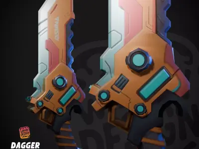 FREE Dagger - Game asset Low poly AI texture - Free 3D model Free low-poly 3D model
