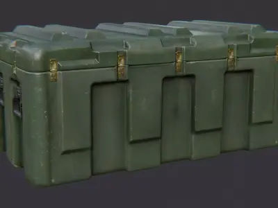 military stackable crate olive drab prop Low-poly 3D model