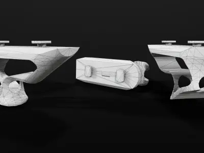 Fortis SHIFT Short MLOK Angled Grip Low-poly 3D model