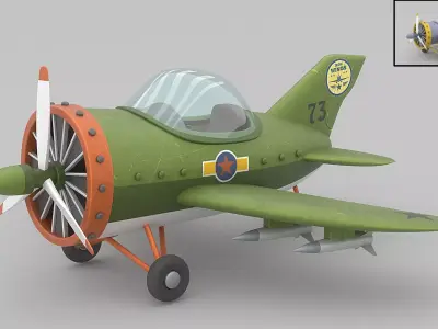 Cartoon airplane 2 3D model