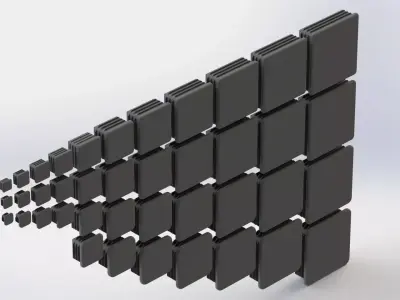 Set of square plugs Low-poly 3D model