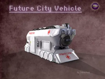 Future City Vehicle Truck 1  Free low-poly 3D model