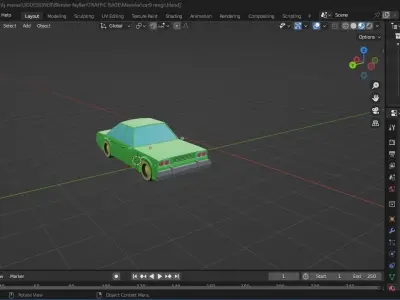 Car Green 3D LOWPOLY Free low-poly 3D model