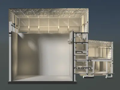 Industrial building in section cut 25i14 3D model