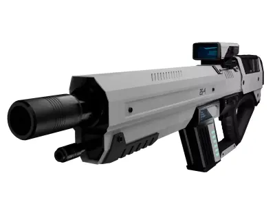 Scifi Gun Weapon Asset Low-poly 3D model