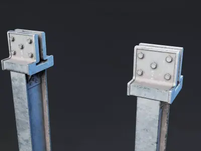 Steel Structural Beam Set - 2 Low-poly 3D model