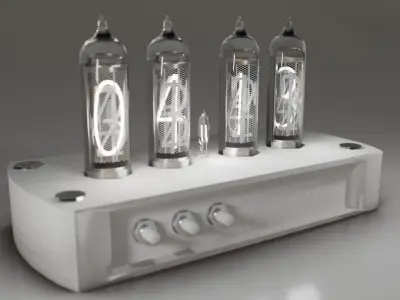 Low Poly Nixie Tube Clock Low-poly 3D model