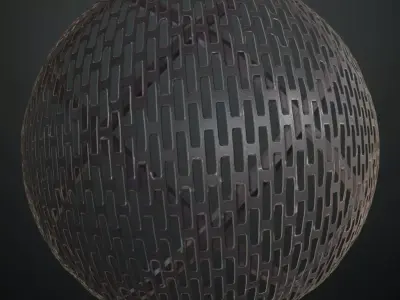 Industrial Slotted Metal Walkway PBR Seamless Texture