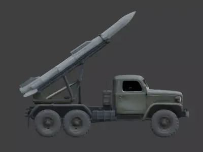 WWII Rocket Launcher  3D Model Low-poly 3D model