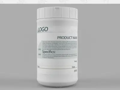  Bottle with label 3D model