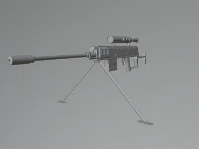 Sniper rifle Low-poly 3D model 14