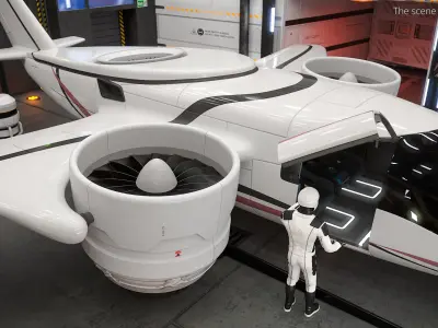  Sci-Fi Propulsion Turbine Chamber White 