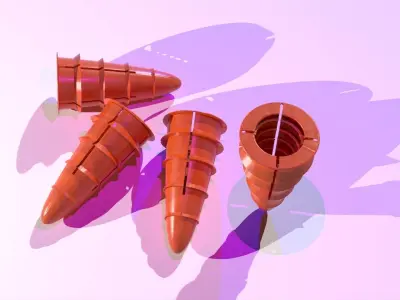 Expanding plug I Taquete expansivo Low-poly 3D model