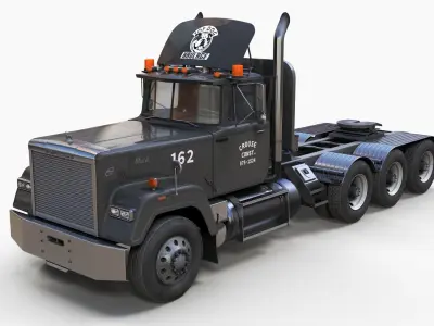 SuperLiner heavy hauler truck Low-poly 3D model