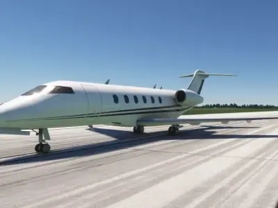 Bombardier Challenger 350 Business Jet Low-poly 3D model